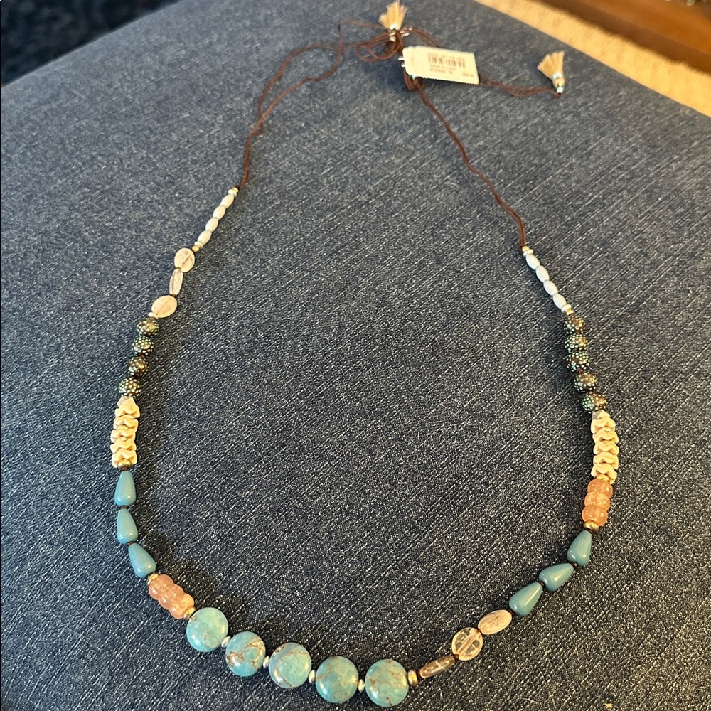 J. Jill Brown and Green Beaded Necklace
